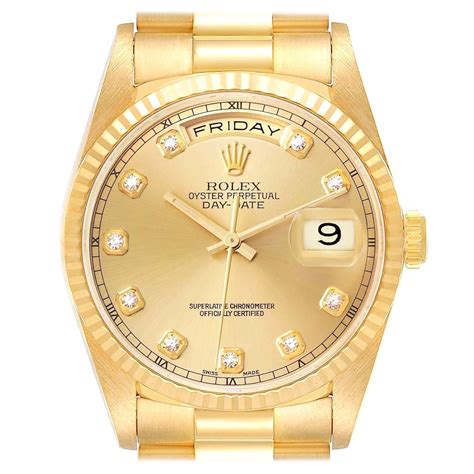 rolex president oro giallo e diamanti|Orologio Rolex Day.